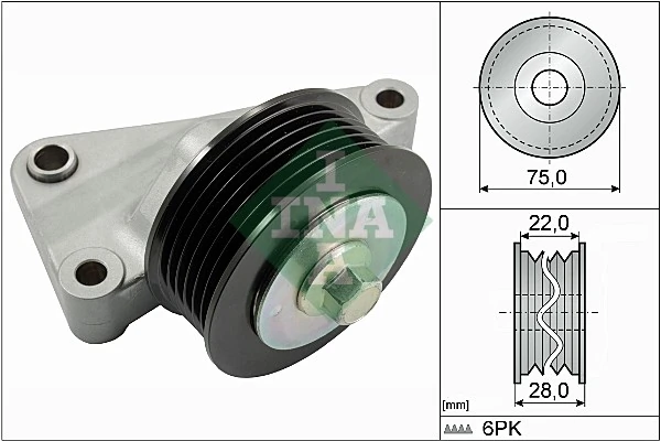 Deflection/Guide Pulley, V-ribbed belt
